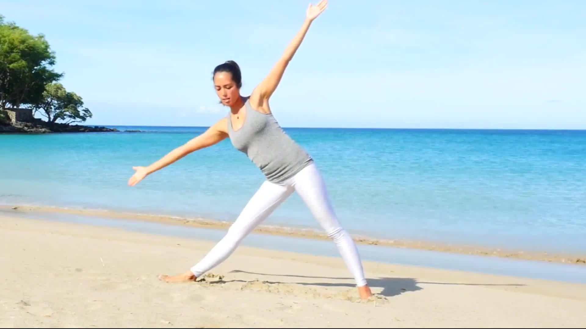 Extended Triangle Yoga And Cobra Pose